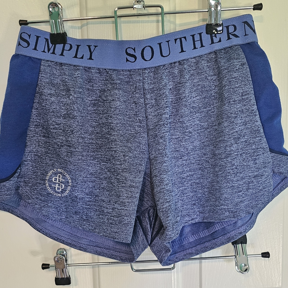 Simply Southern Blue Athletic Running Shorts Women's Sz S